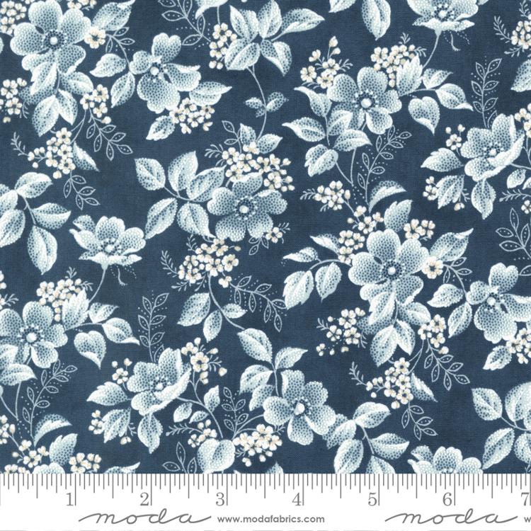 Cascade Midnight - Delicate Blossoms Florals - Quilt Fabric