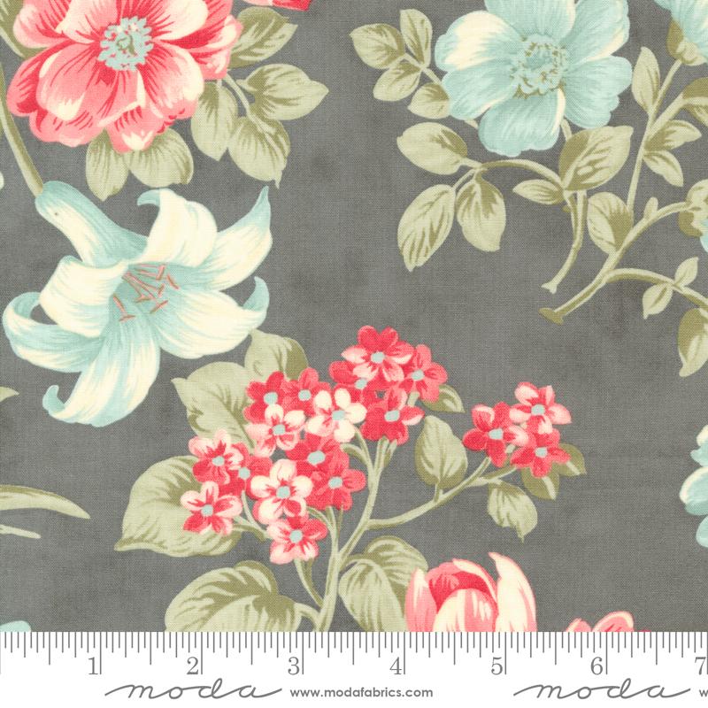 Bold Blossoms Large Floral - Charcoal - Quilt Fabric