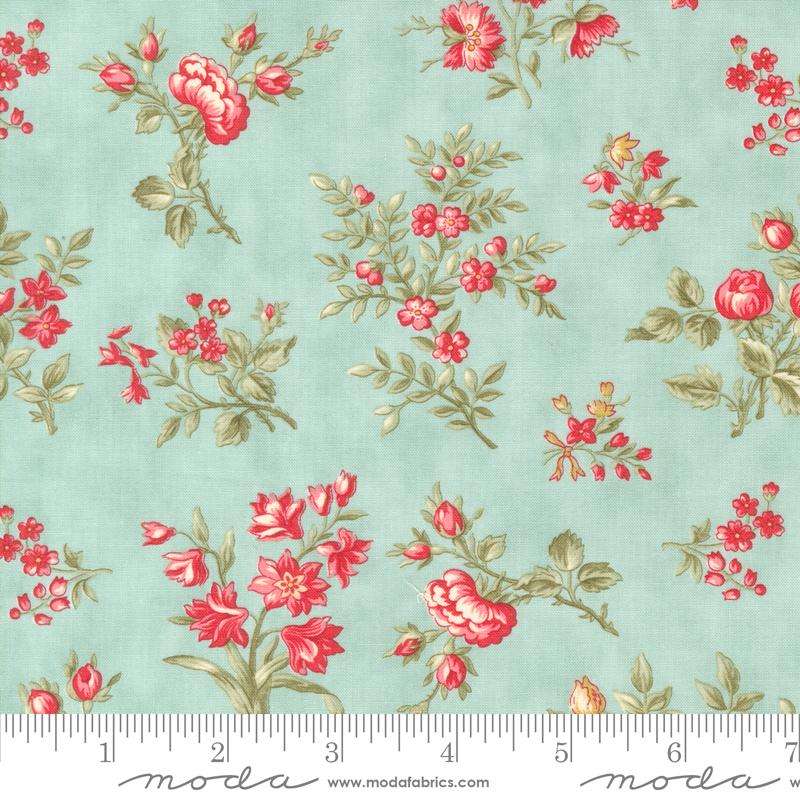 Grateful Garden Florals - Aqua - Quilt Fabric