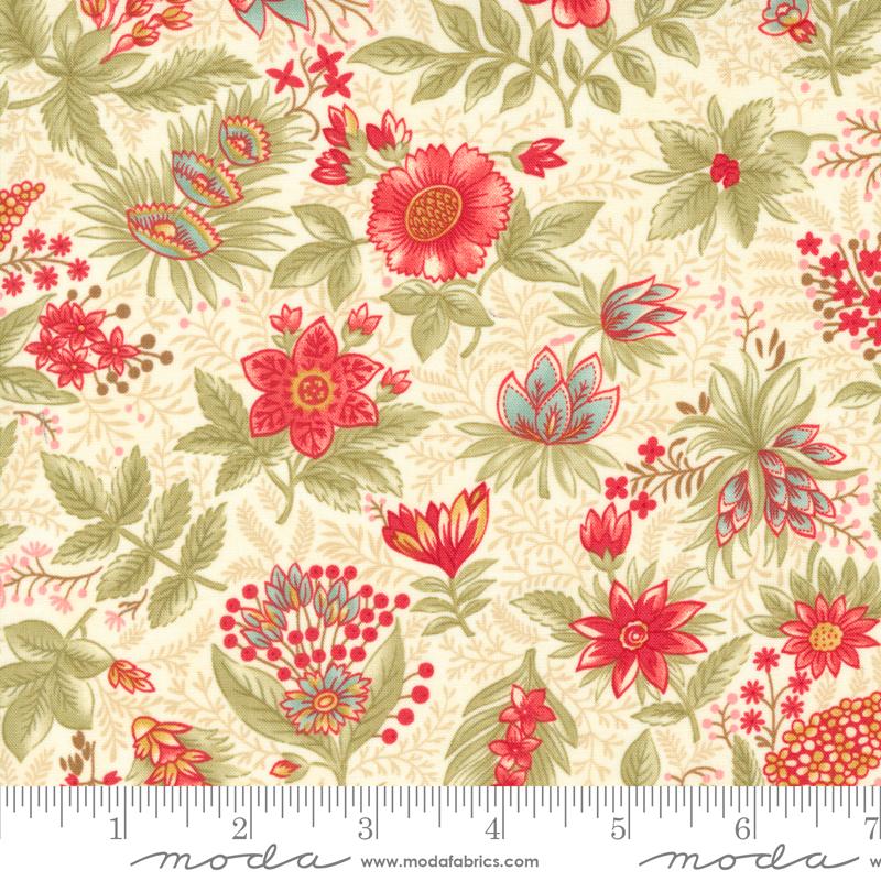 Joyful Jacobean Florals - Parchment - Quilt Fabric