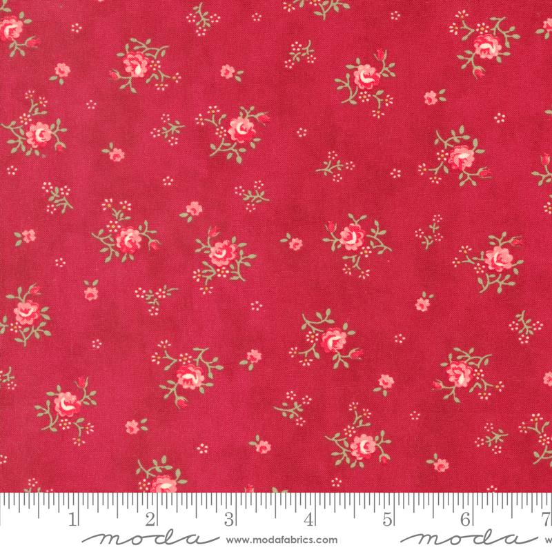 Peaceful Posies Small Floral Ditsy - Red - Quilt Fabric