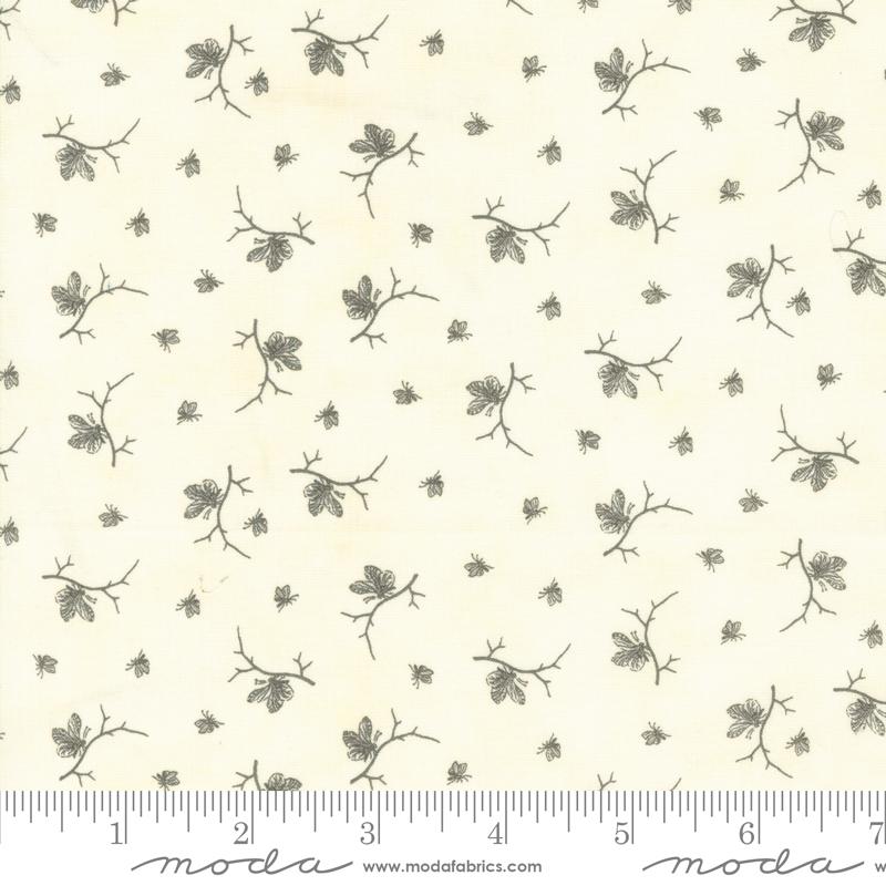 Brave Butterfly Shirting - Parchment Charcoal - Quilt Fabric