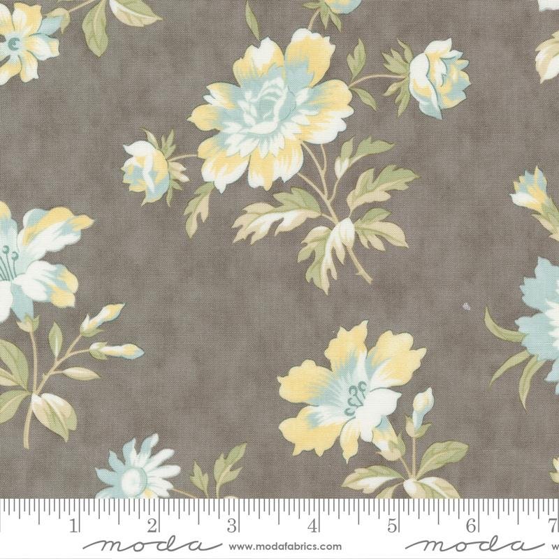 Honeybloom Charcoal - Quilt Fabric, zoomed in. Select this picture to zoom back out.