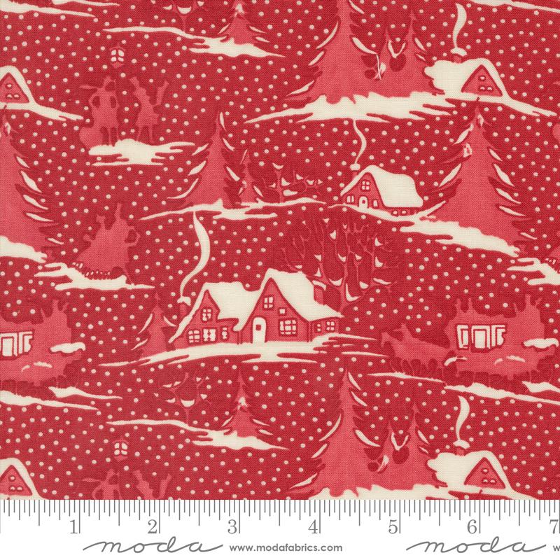 A Christmas Carol Village - Crimson - Quilt Fabric