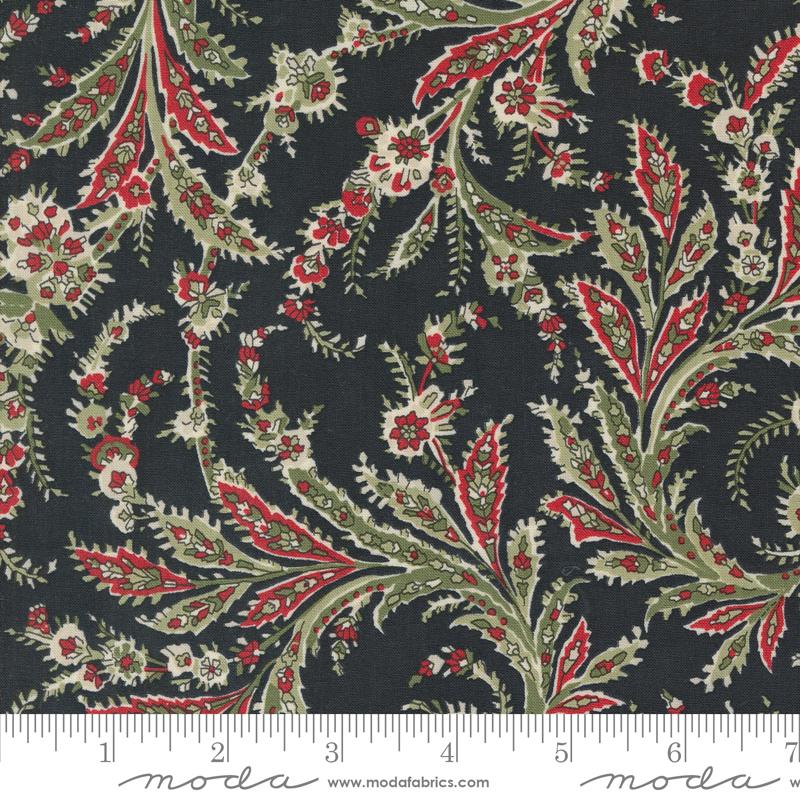 A Christmas Carol Paisley - Ebony - Quilt Fabric