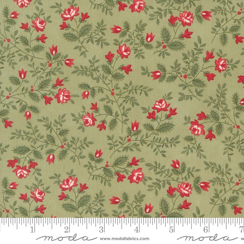A Christmas Carol Floral - Sage - Quilt Fabric