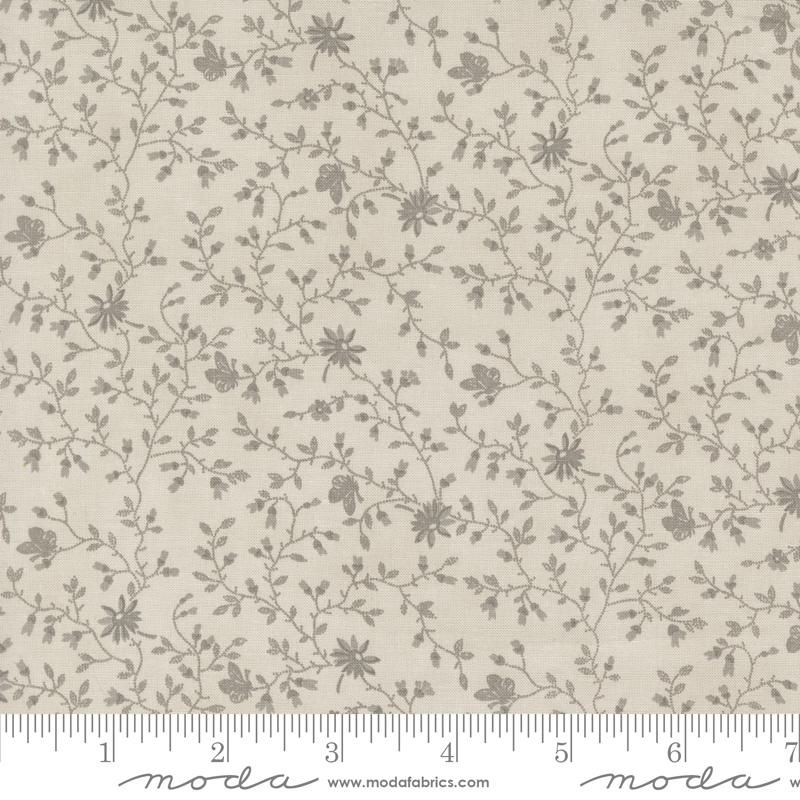 3 Sisters Favorite Vintage Leaf - Silver - Quilt Fabric