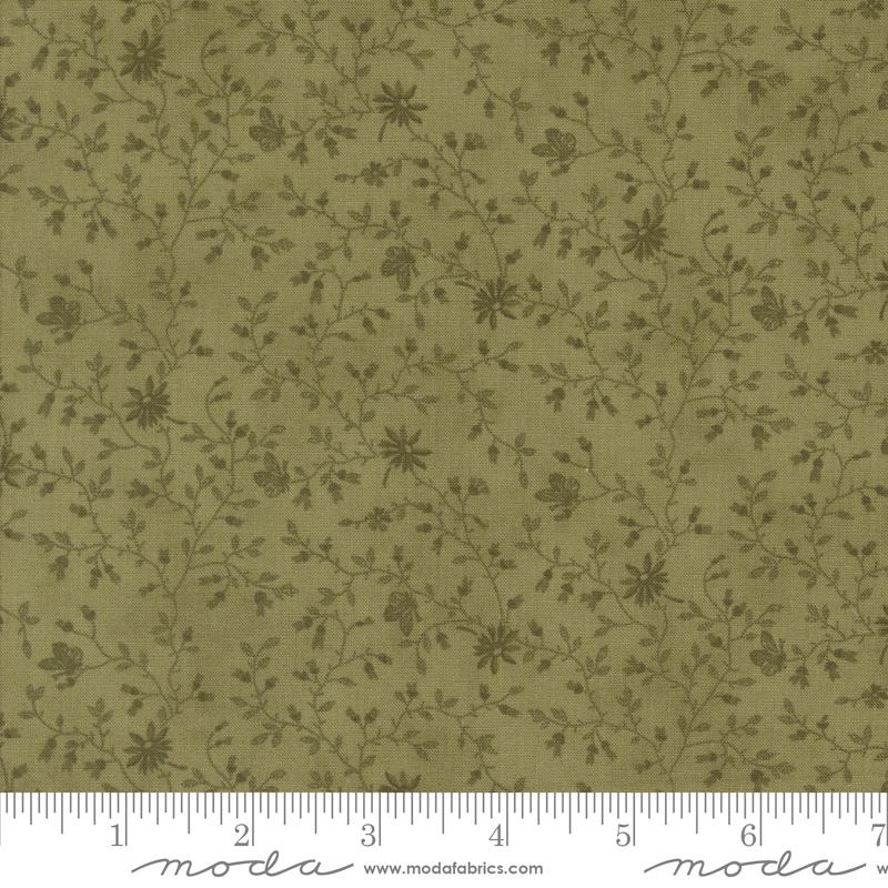 3 Sisters Meadow Greens Flowers Rosemary - Quilt Fabric
