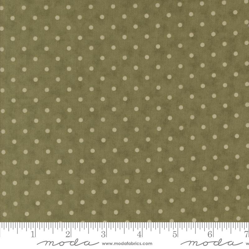 3 Sisters Meadow Greens Dots Boxwood - Quilt Fabric