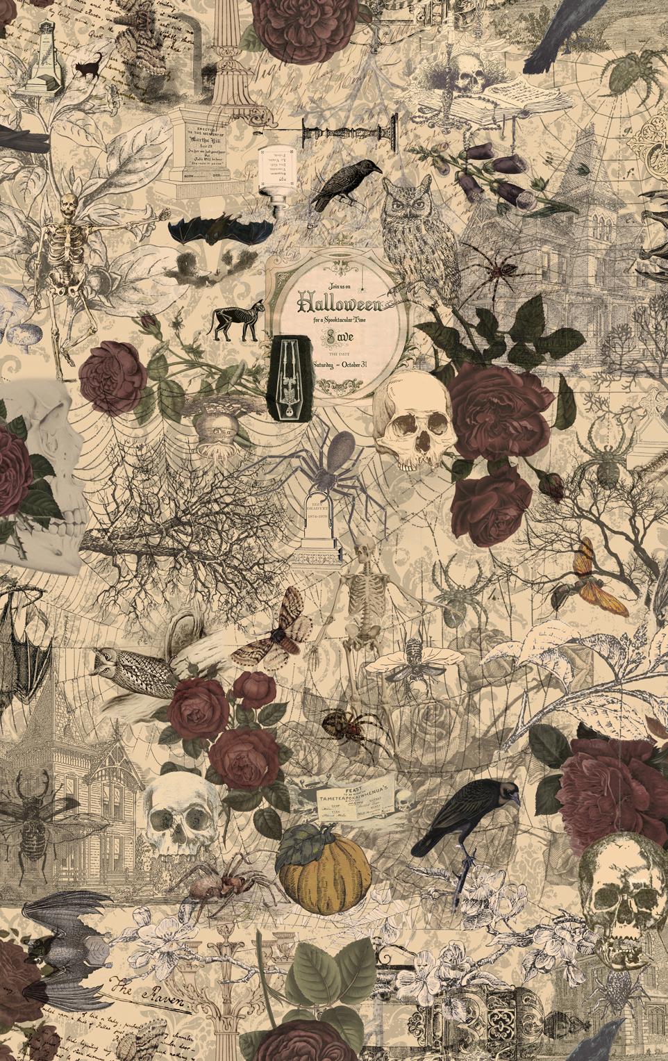 3 Sisters Haunted Mansion Multi - Halloween Quilt Fabric