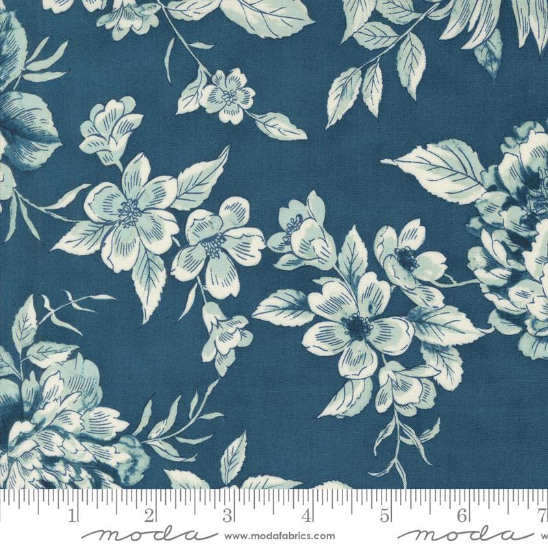 Sandalwood Blooms - Indigo - Quilt Fabric