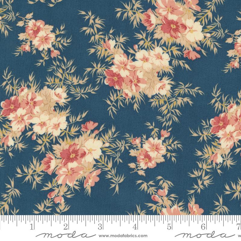 Sandalwood Flowers - Indigo - Quilt Fabric