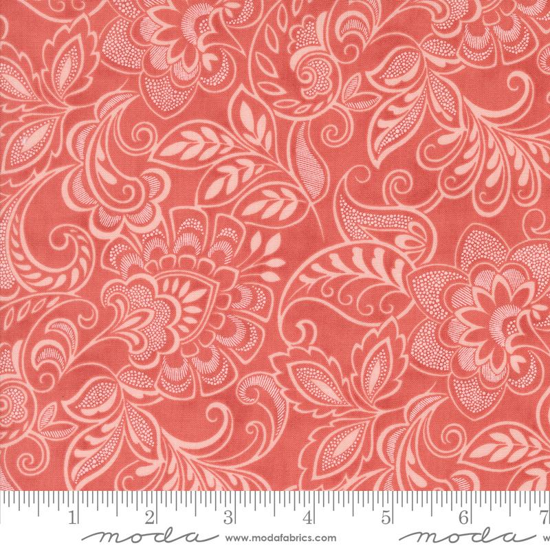 Muse Damask Scarlet - Quilt Fabric