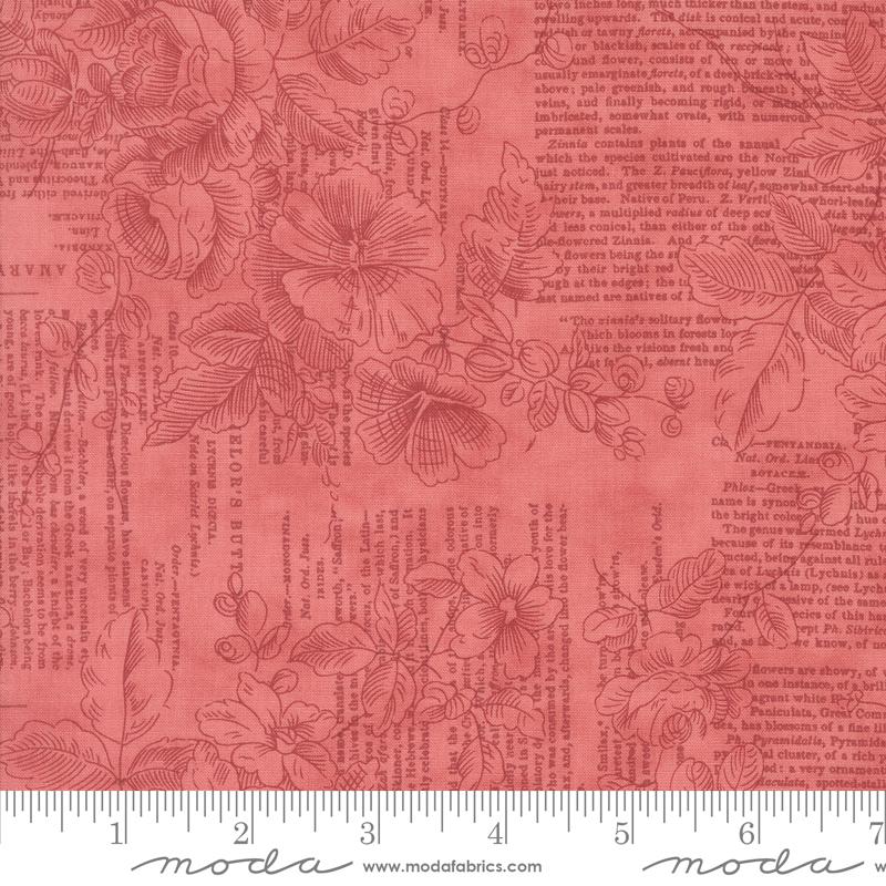 Muse Poetry Scarlet - Quilt Fabric