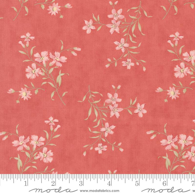 Muse Floral Scarlet - Quilt Fabric