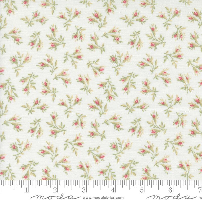 Muse Rosebuds Porcelain - Quilt Fabric