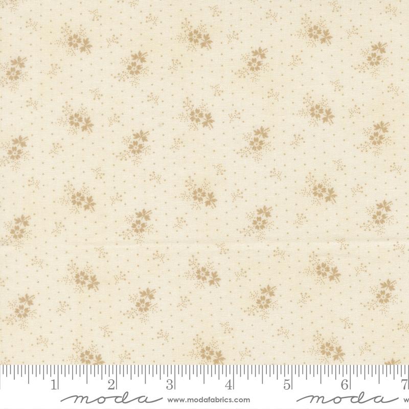 Breathtaking Blues Blooms Porcelain Ecru - Quilt Fabric