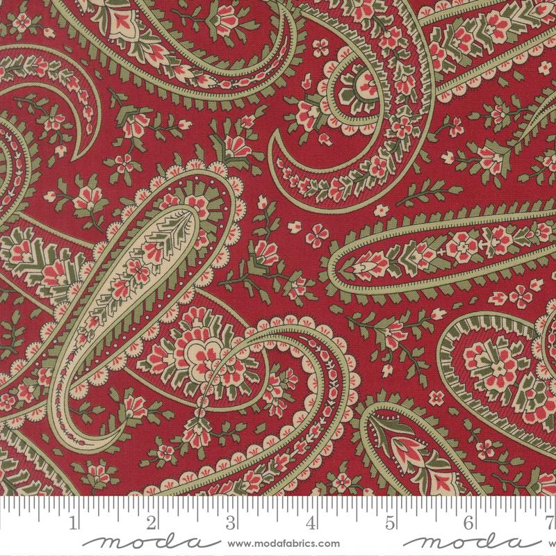 Candlelight Christmas Paisley Crimson - Quilt Fabric