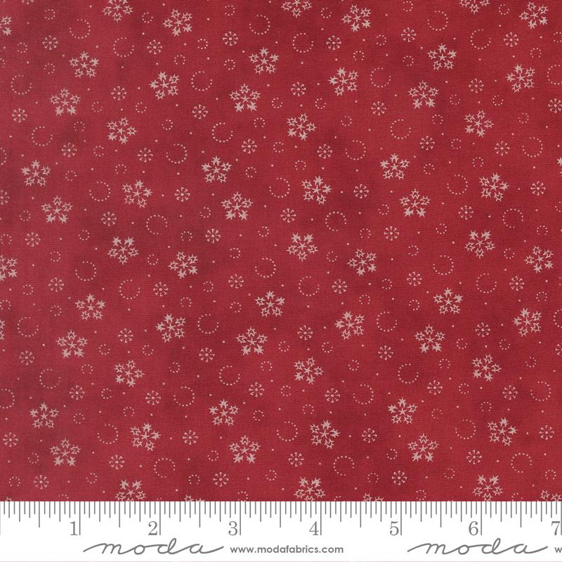 Candlelight Christmas Snowflake Crimson - Quilt Fabric