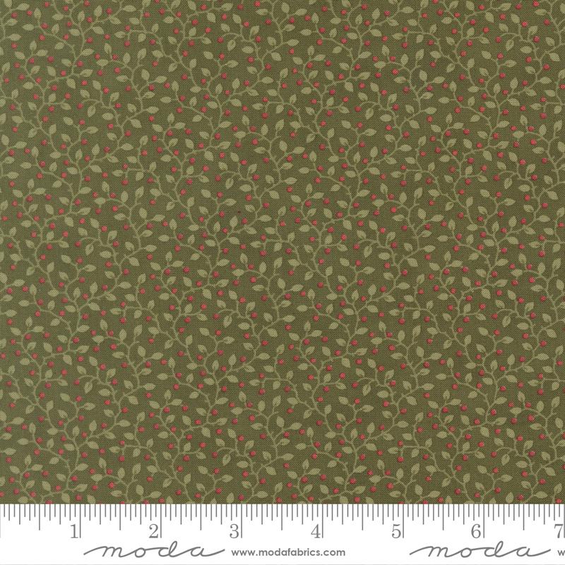 Candlelight Christmas Small Vines Holly - Quilt Fabric