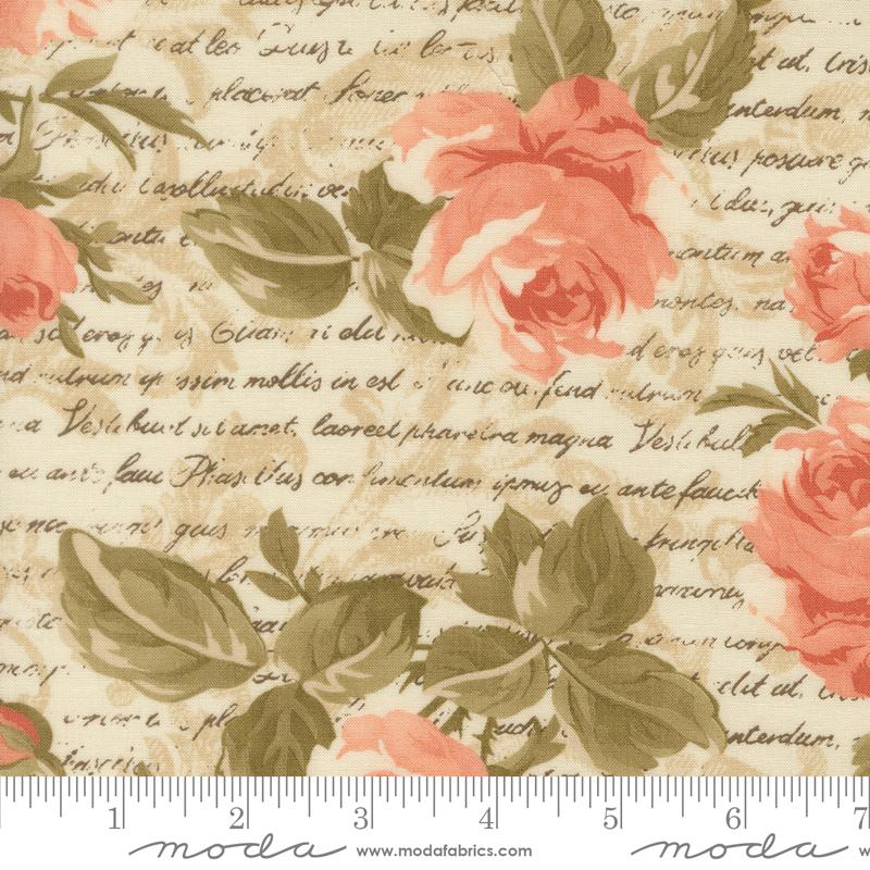 Dearly Beloved Roses Lace - Quilt Fabric, zoomed in. Select this picture to zoom back out.
