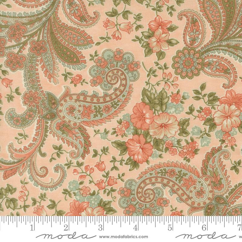 Dearly Beloved Paisley Blush - Quilt Fabric, zoomed in. Select this picture to zoom back out.