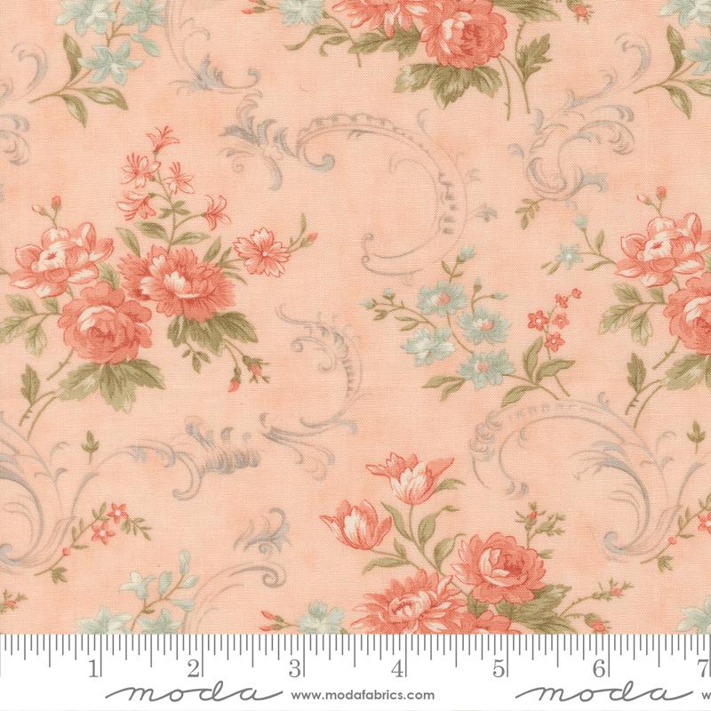 Dearly Beloved Floral Blush - Quilt Fabric, zoomed in. Select this picture to zoom back out.