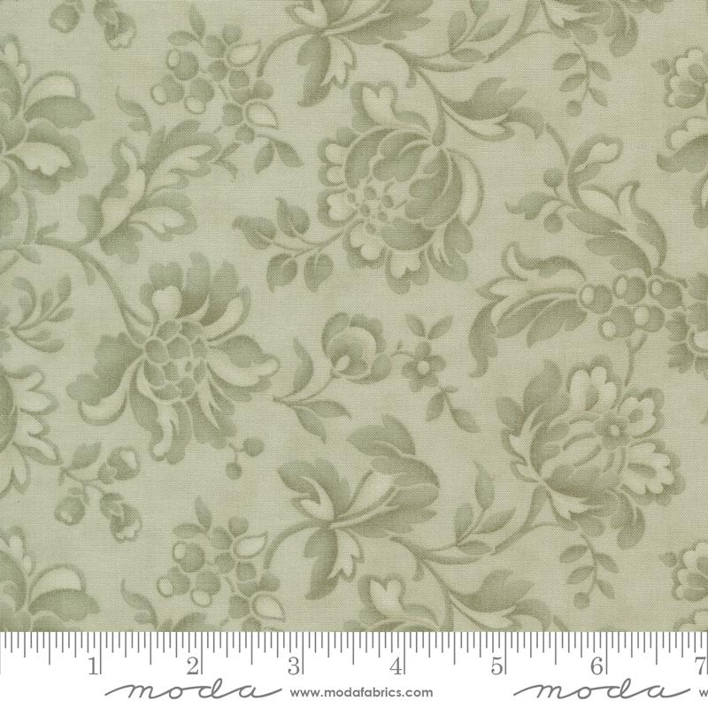 Dearly Beloved Sketch Mist - Quilt Fabric, zoomed in. Select this picture to zoom back out.