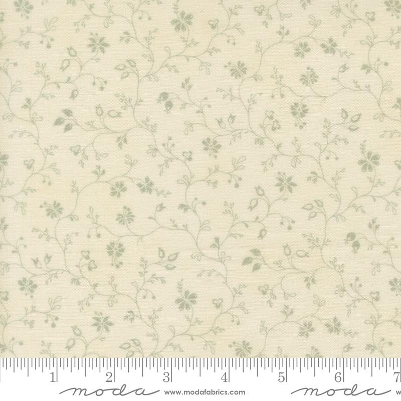 Dearly Beloved Vines Mist - Quilt Fabric, zoomed in. Select this picture to zoom back out.