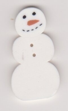 Large Primitive Snowman - Button