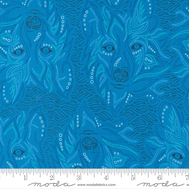Lobo Novelty Wolf - Hacienda Blue - Quilt Fabric