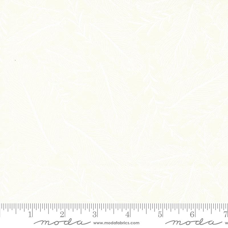 Pluma Novelty Feather - Marshmallow White - Quilt Fabric