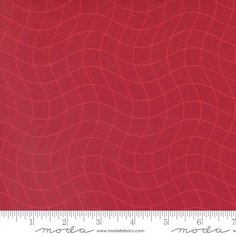 Rainbow Spice Wavy - Cranberry - Quilt Fabric