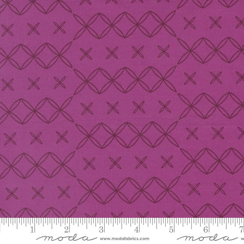 Rainbow Spice Stitch - Aubergine - Quilt Fabric