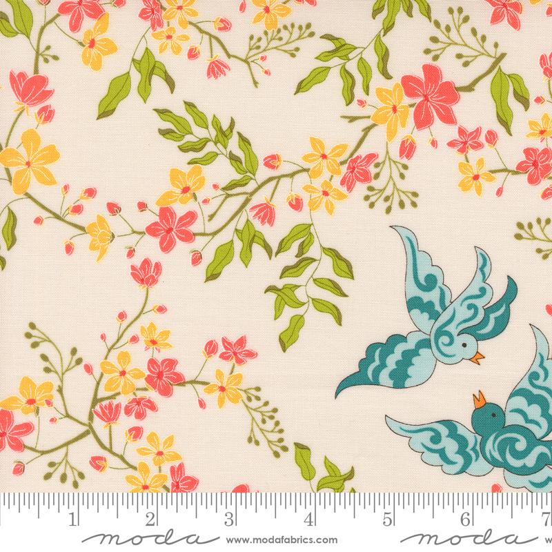 Legendary Love Lovebirds - Porcelain - Quilt Fabric