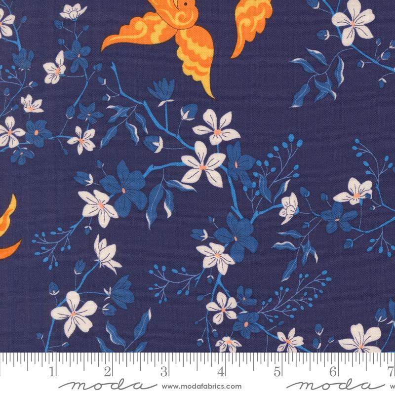Legendary Love Lovebirds - Navy - Quilt Fabric