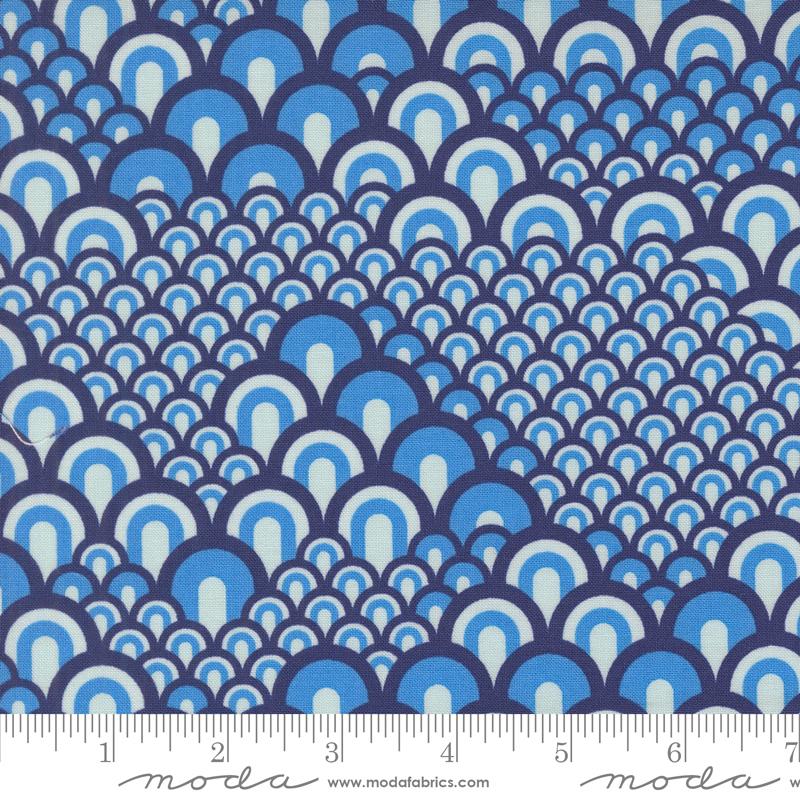 Legendary Love Sea Waves - Navy - Quilt Fabric