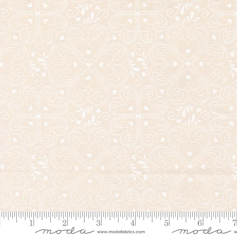 Legendary Love Damask - Porcelain White - Quilt Fabric