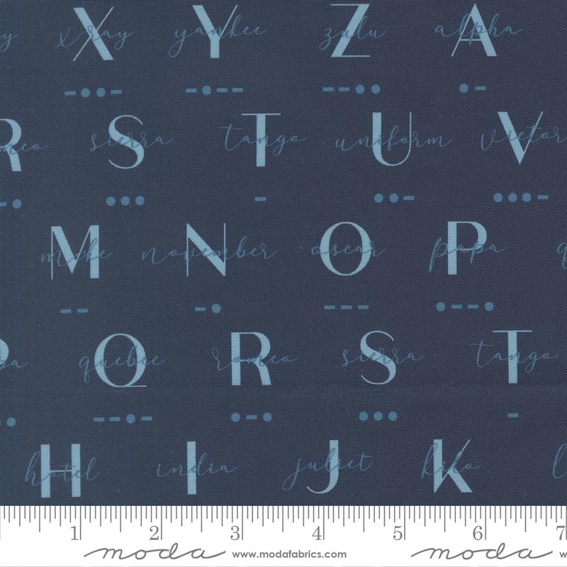 High Flight Alphabet Navy - Quilt Fabric