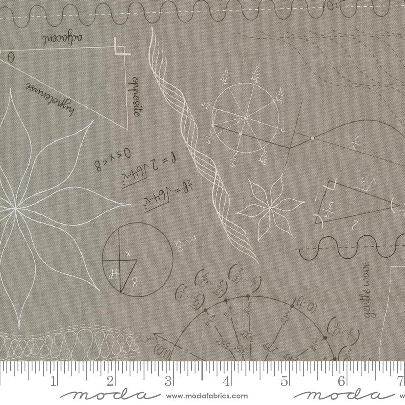 Tranquility Equations Silver - Quilt Fabric, zoomed in. Select this picture to zoom back out.