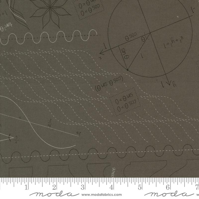 Tranquility Equations Graphite - Quilt Fabric, zoomed in. Select this picture to zoom back out.