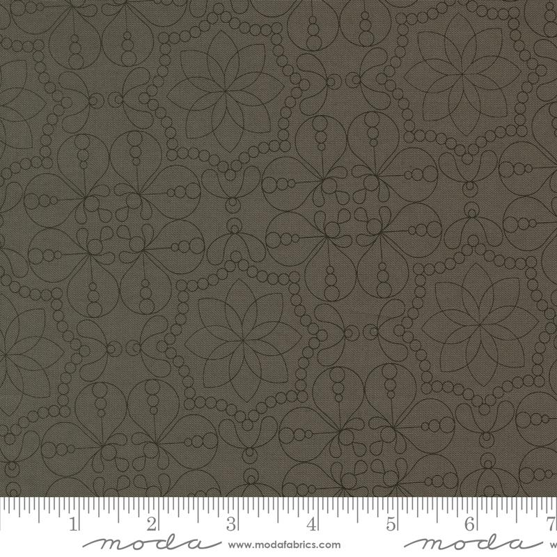 Tranquility Graphs Graphite - Quilt Fabric, zoomed in. Select this picture to zoom back out.