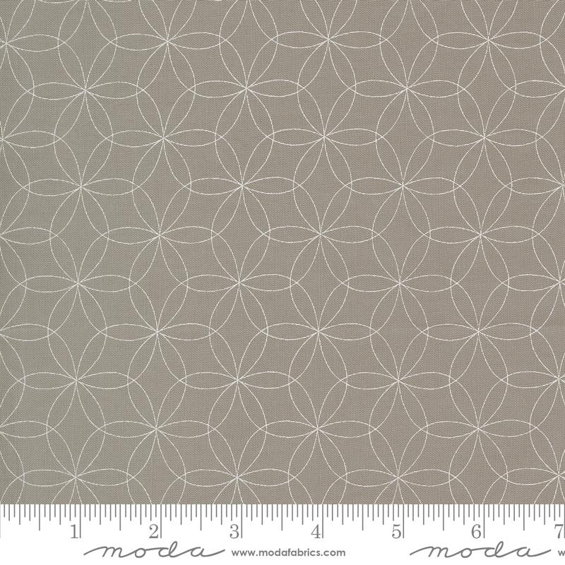 Tranquility Tile Silver - Quilt Fabric, zoomed in. Select this picture to zoom back out.