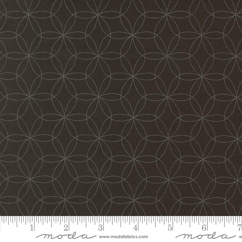 Tranquility Tile Charcoal - Quilt Fabric, zoomed in. Select this picture to zoom back out.