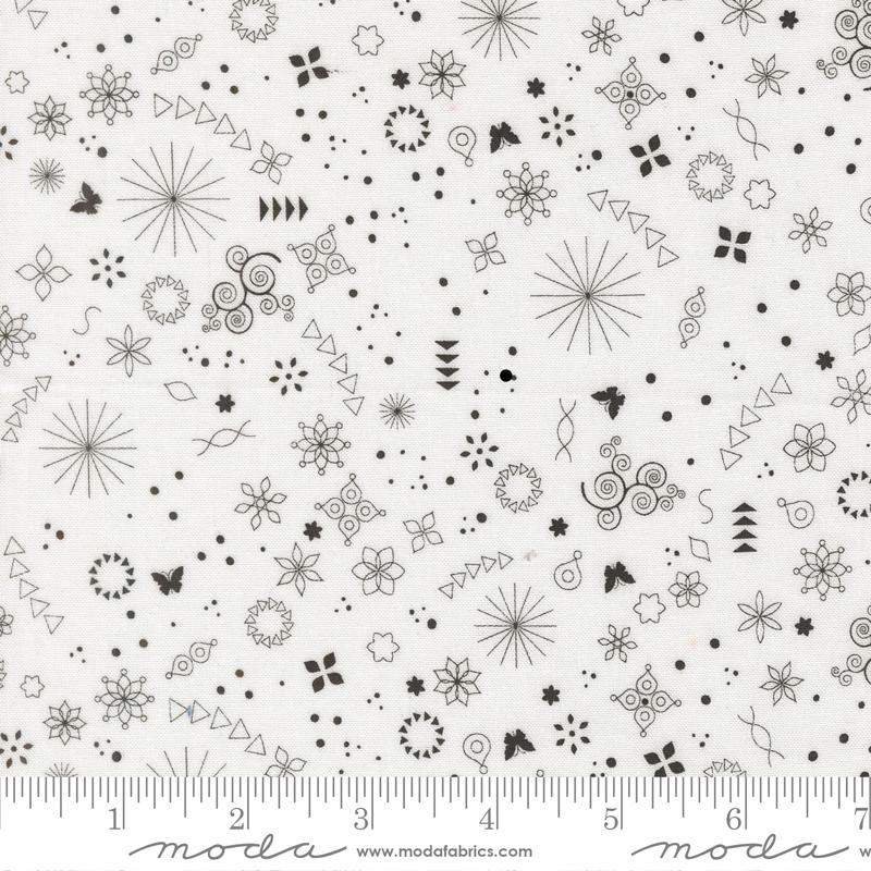 Tranquility Icons Off White - Quilt Fabric, zoomed in. Select this picture to zoom back out.