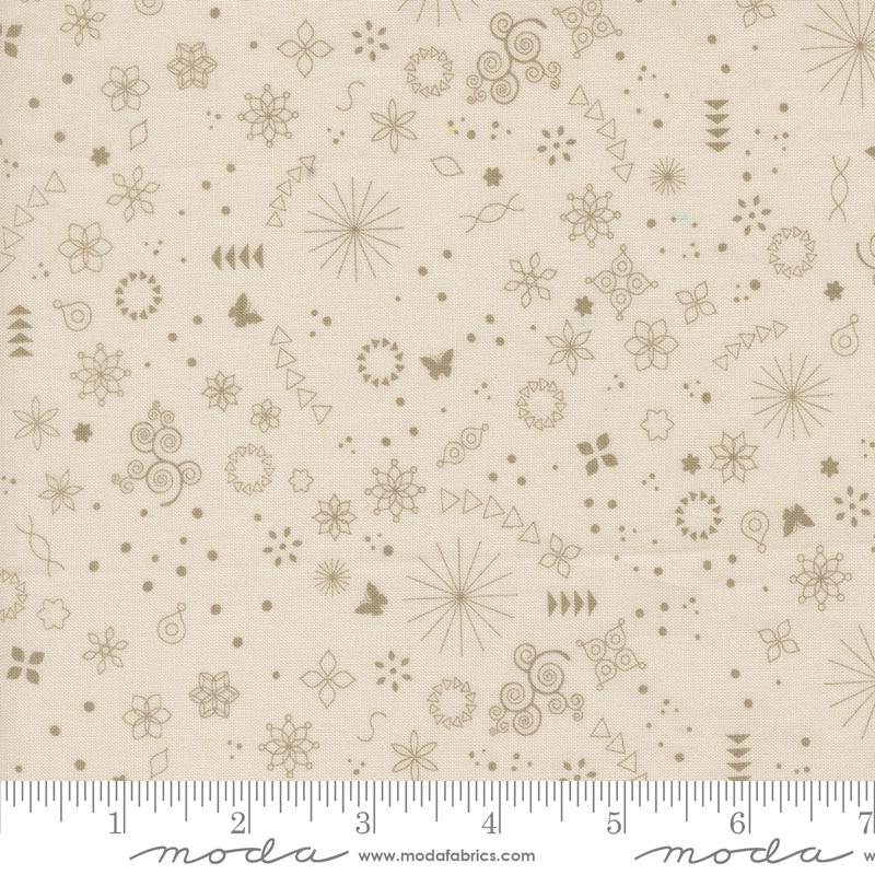 Tranquility Icons Pearl - Quilt Fabric, zoomed in. Select this picture to zoom back out.
