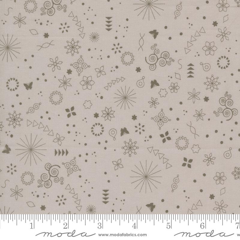 Tranquility Icons Smoke - Quilt Fabric, zoomed in. Select this picture to zoom back out.
