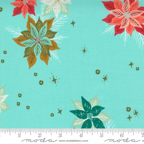 Cheer Merriment Frost - Poinsettia Mix Floral - Quilt Fabric