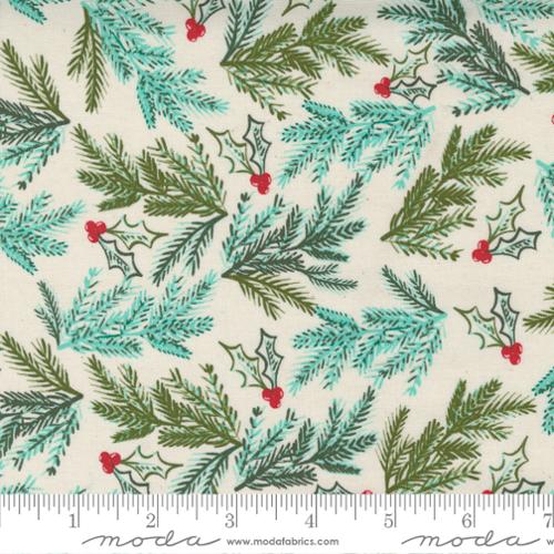 Cheer Merriment Natural - Spruce Sprig Christmas - Fabric
