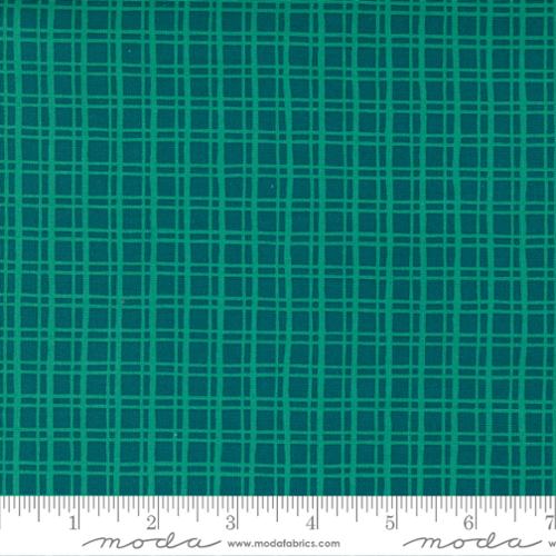 Cheer Merriment Teal - Christmas Check Check - Quilt Fabric